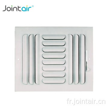 Outlet aérien en acier HVAC 3 Way Register GRILLES